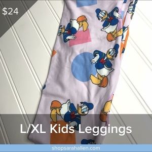 LuLaRoe l/xl kids leggings Donald Duck
